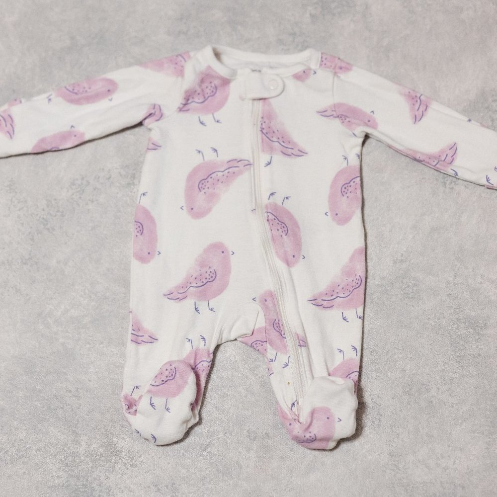 Cotton newborn sleeper footie onesie